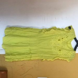 Green floral embroidered dress